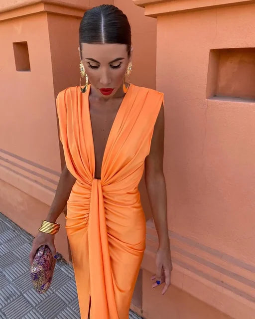 Maya™ vestido de fiesta plunge
